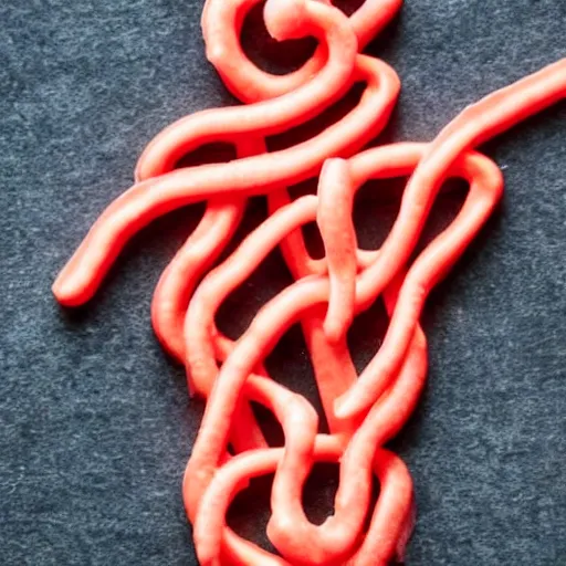 Image similar to a person made of twizzlers