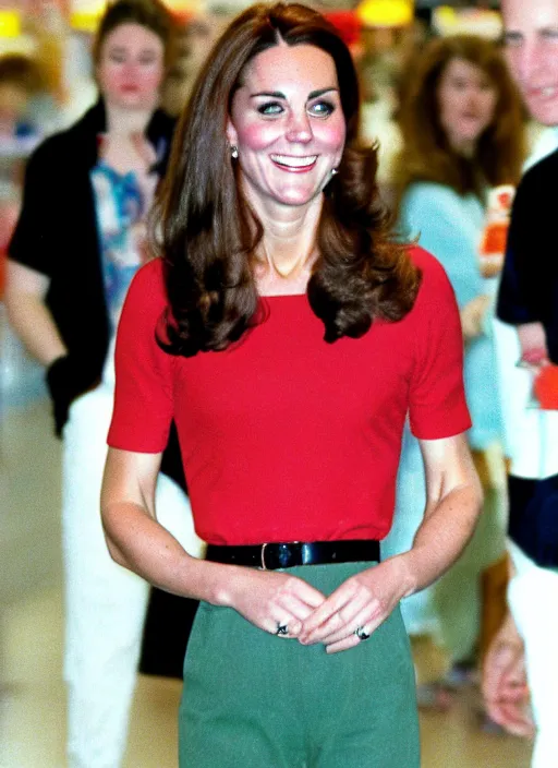 Image similar to candid photo of kate middleton in a shopping mall in the 1990s