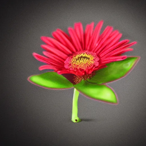 Image similar to a cute flower with a cartoon face, photorealistic, depth of field, 4k