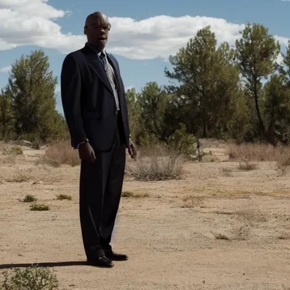 Image similar to A still of Samuel L. Jackson as Saul Goodman in Breaking Bad