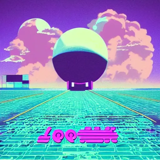 Image similar to lofi vaporwave retro futurism album artwork