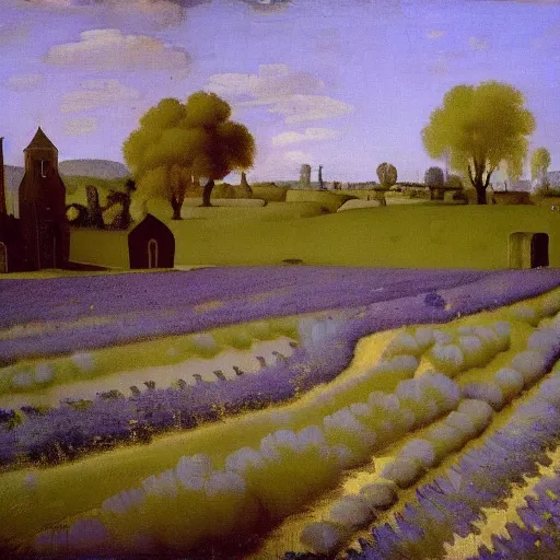 Image similar to field of lavender in france by johannes vermeer