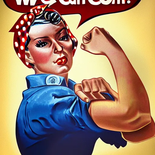 Prompt: a portrait of Rosie the riveter