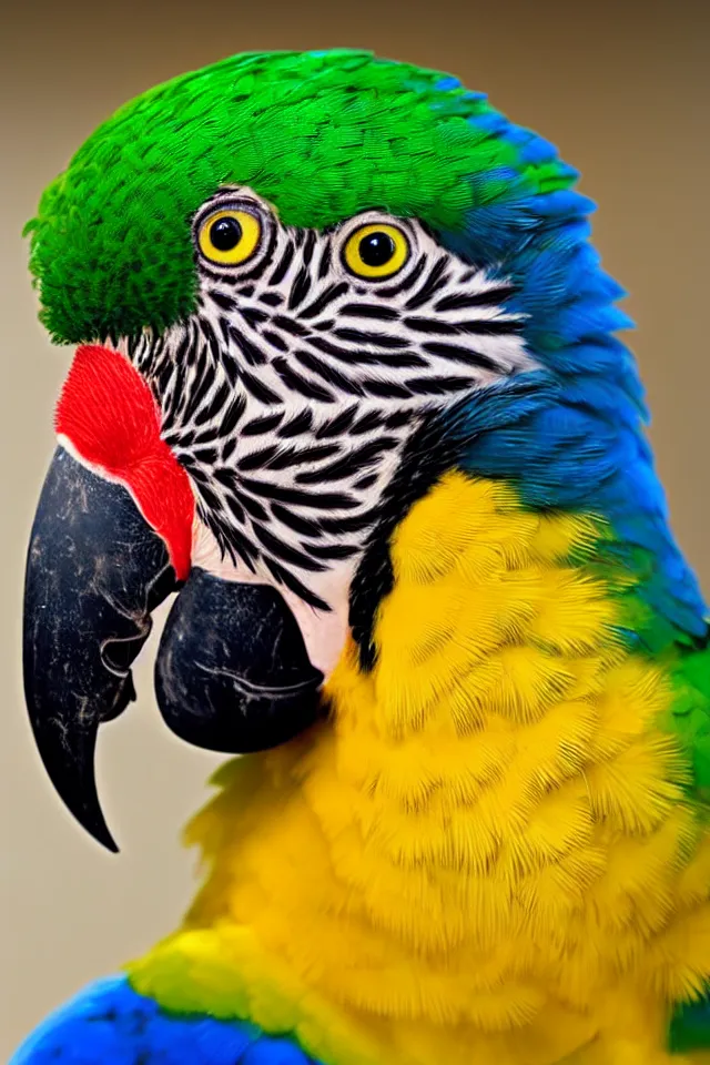 Image similar to a beautiful portrait of a cute and colorful parrot