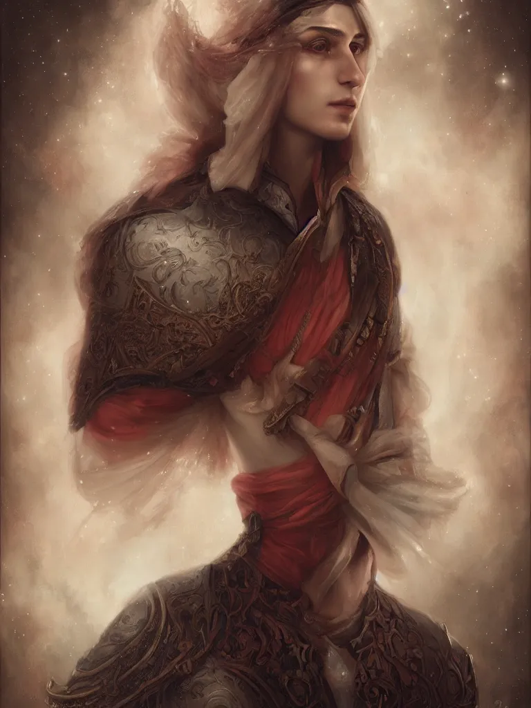 Prompt: Potrait of a Magical Renaissance Prince, by Tom Bagshaw