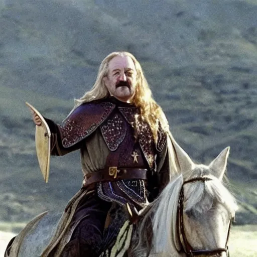 Image similar to theoden king of rohan wearing sombrero