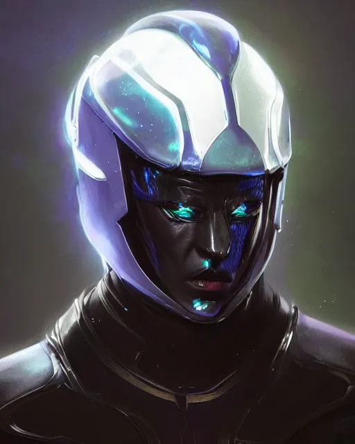 Prompt: character concept of iridescent sinewy smooth muscular male sleek glossy indigo black pearlescent onyx tron armor with smooth black featureless helmet, by greg rutkowski, mark brookes, jim burns, tom bagshaw, magali villeneuve, trending on artstation