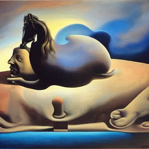 Image similar to a dream of a dream of a dream, oil painting, by dali