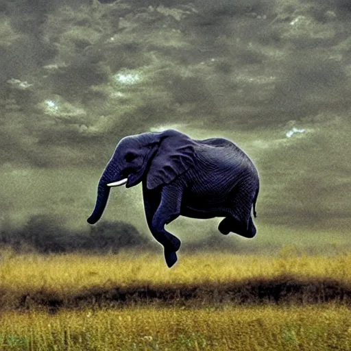 Prompt: flying elephant