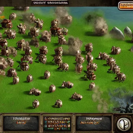 Image similar to An in-game screenshot of the 2003 RTS Game 'Impossible Creatures', HD