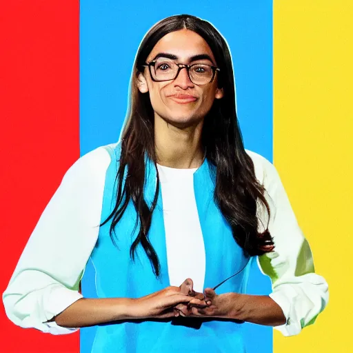 Image similar to Alexandria Ocasio Cortez as Bernie Sanders