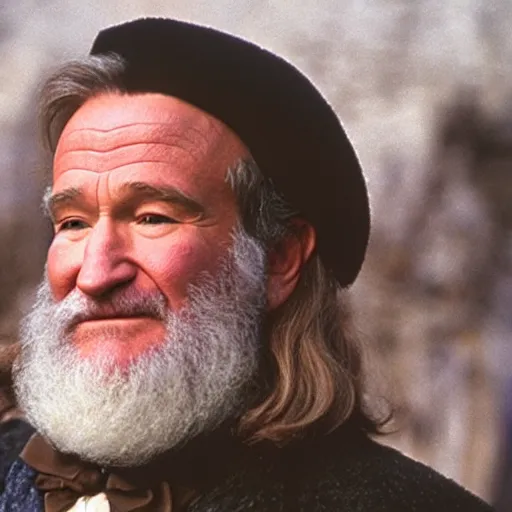 Image similar to Robin Williams playing Dumbledore in Harry Potter, screenshot