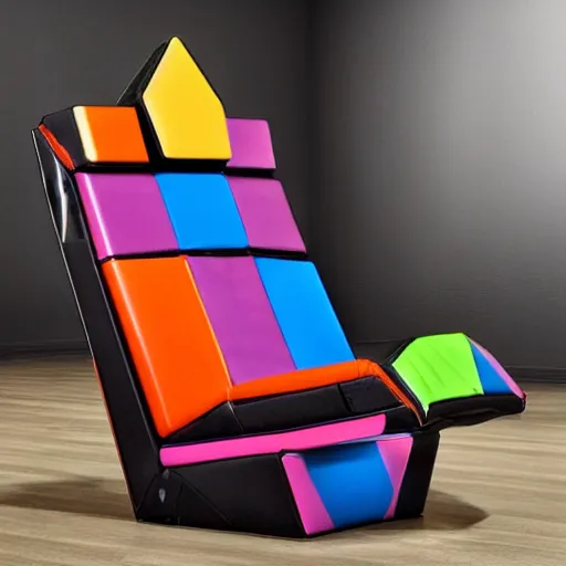 Image similar to a photo of a rubiks cube gaming chair