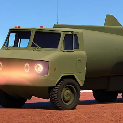 Image similar to HIMARS in Cars Pixar movie