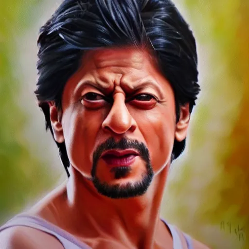 Prompt: shahrukh khan oil painting, 8k