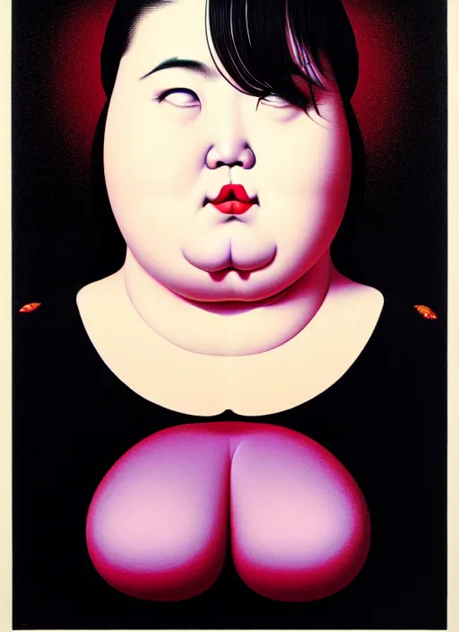 Image similar to portrait cute fat woman by shusei nagaoka kaws, david rudnick, takato yamamoto, airbrush on canvas pastell colors cell shaded 8 k