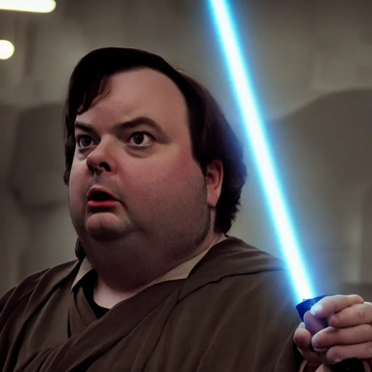 Image similar to rich evans as a jedi master, movie still, 8 k, hdr, atmospheric lighting