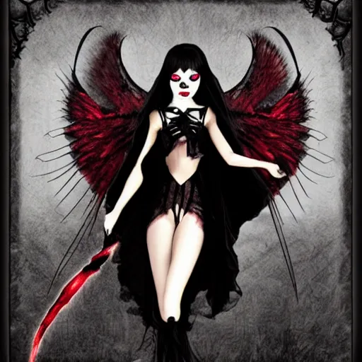 Image similar to vampiric angel, gothic