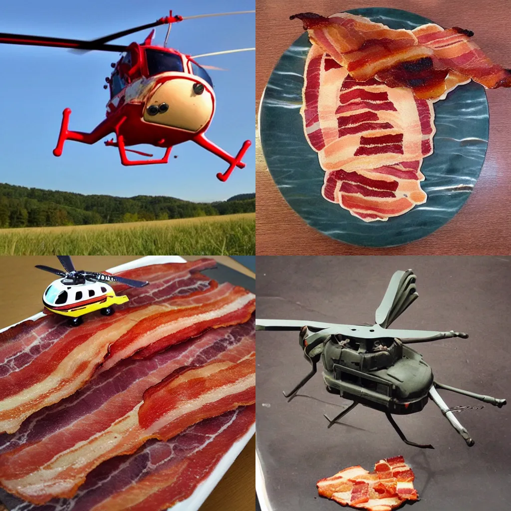 Bacon made of helicopter Stable Diffusion OpenArt