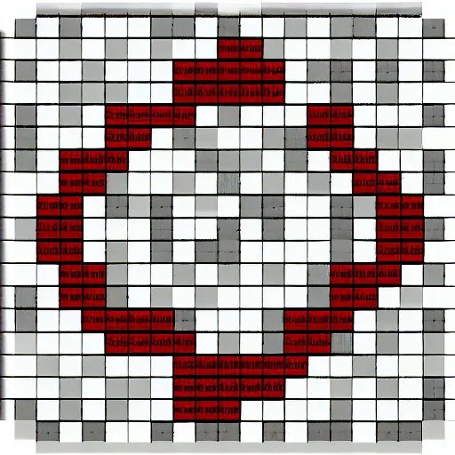 Image similar to a space invader logo. Pixel art.