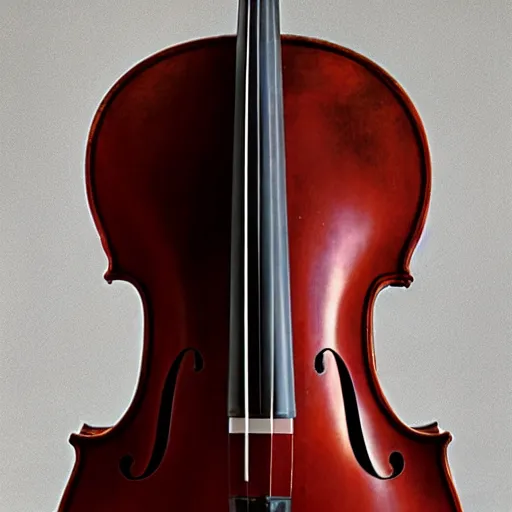 Prompt: studio photograph of a Guadagneri Cello, front view