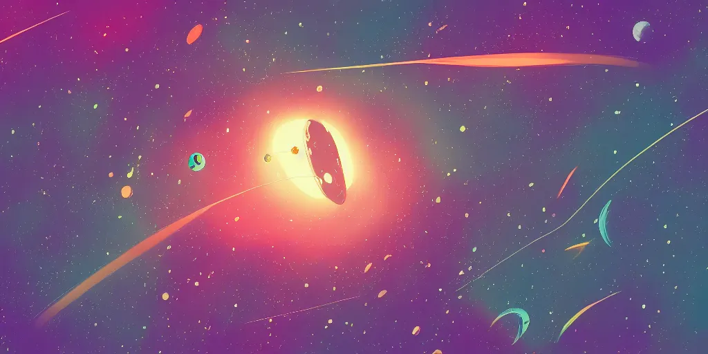 Image similar to outer space, vector art, high quality, sharp focus, intricate, artstation, 4k
