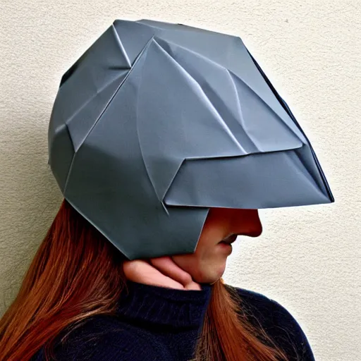 Image similar to origami helmet