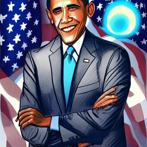 Image similar to illustration of obama by loish