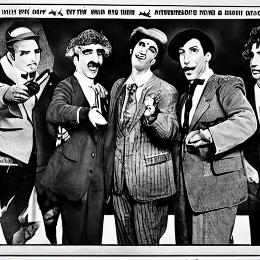 Prompt: Marx Brothers as The Avengers