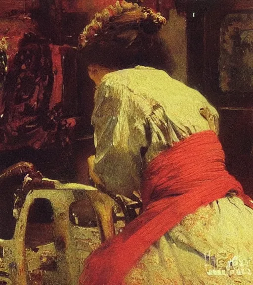 Prompt: high quality high detail painting by ilya repin, unexpected visitor, hd