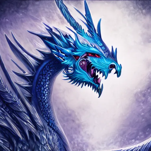 art of a anthropomorphic blue dragon with icy scales | Stable Diffusion ...