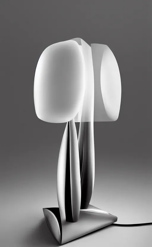 Prompt: a table lamp designed by armani in the shape of perfume, advertising photography