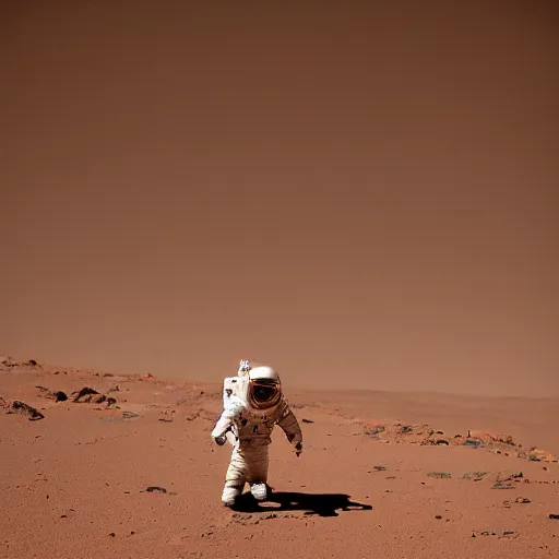 Prompt: astronaut samurai on mars, Canon EOS R3, f/1.4, ISO 200, 1/160s, 8K, RAW, unedited, symmetrical balance, in-frame