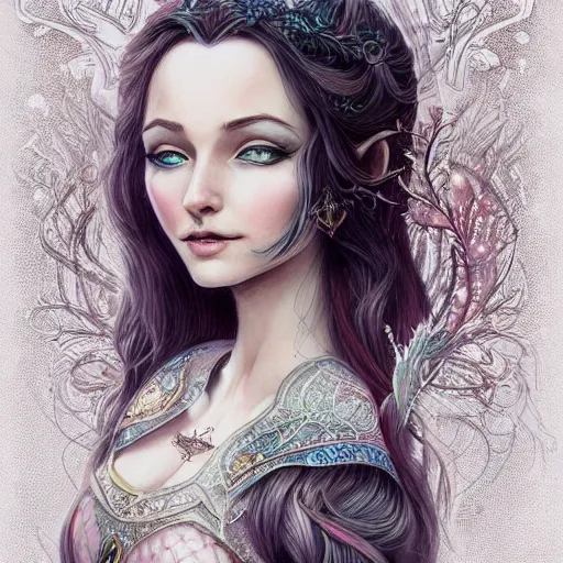 Image similar to a beautiful elvish goddess , 8k, highly detailed, sharp, realistic, in style of Anna Dittmann