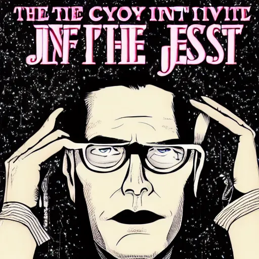 Image similar to the cover of the graphic novel version of infinite jest