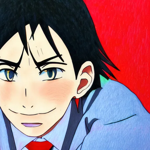 Prompt: oil pastel of shinichi izumi from parasyte, masterpiece, anime, manga, 8 k, 4 k, portrait, centered, colored vibrantly, accurate anatomy, trending on artstation