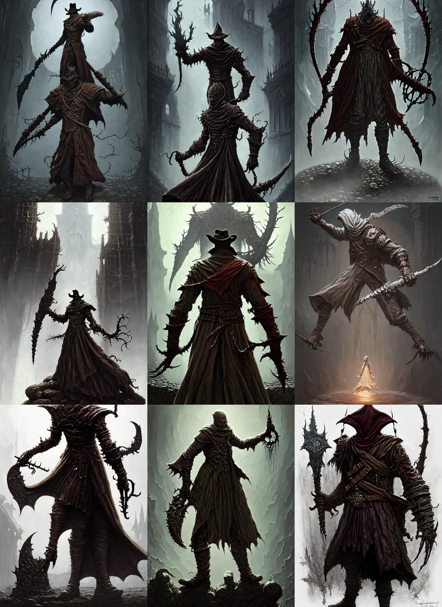 Prompt: full - body d & d mtg bloodborne golem on white background, action pose, intricate, highly detailed, digital painting, artstation, concept art, smooth, sharp focus, illustration, art by norman rockwell emiliano ponzi andrey remnev yoann lossel aaron jasinski, 8 k