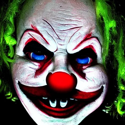 Image similar to creepy clown in your house at night