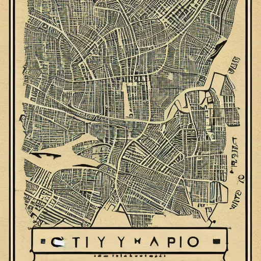 Image similar to cartography map art, city map, highly detailed, vintage typography, modern design