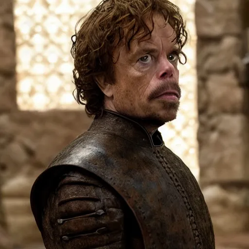 Image similar to Elon Musk as Tyrion Lannister, still from Game of Thrones, tv show, detailed, 4K