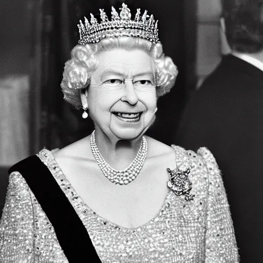 Image similar to picture of queen Elizabeth the lizard person