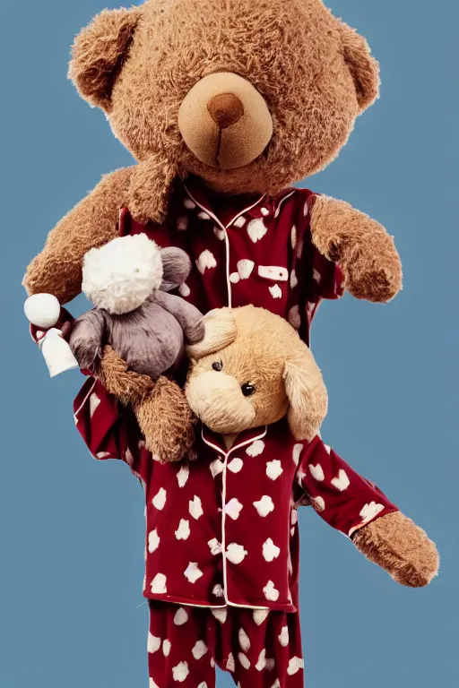 Image similar to frank dillane wearing pajamas with feet and holding a teddy bear, sleepy, adorable, cute, intricate, detailed, trending on artstation, coherent