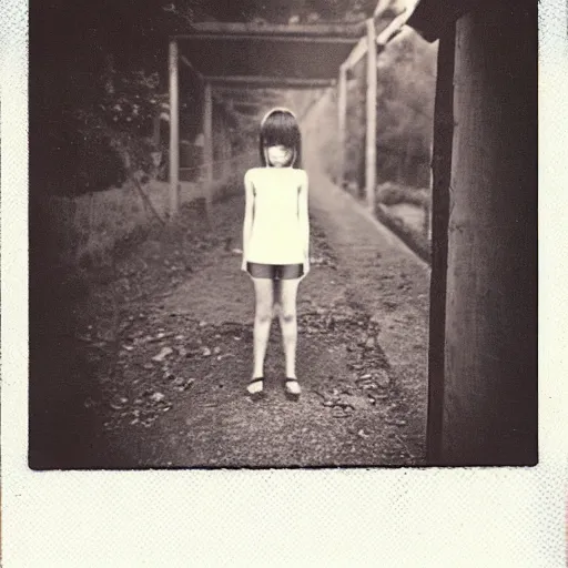 Prompt: Creepy liminal metaverse, old polaroid, photograph