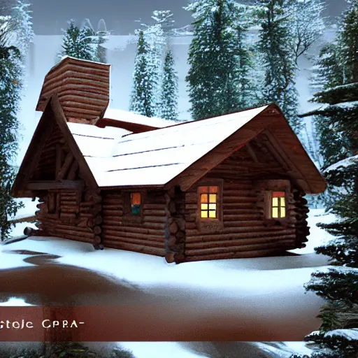 Image similar to a cabin in the woods unreal engine