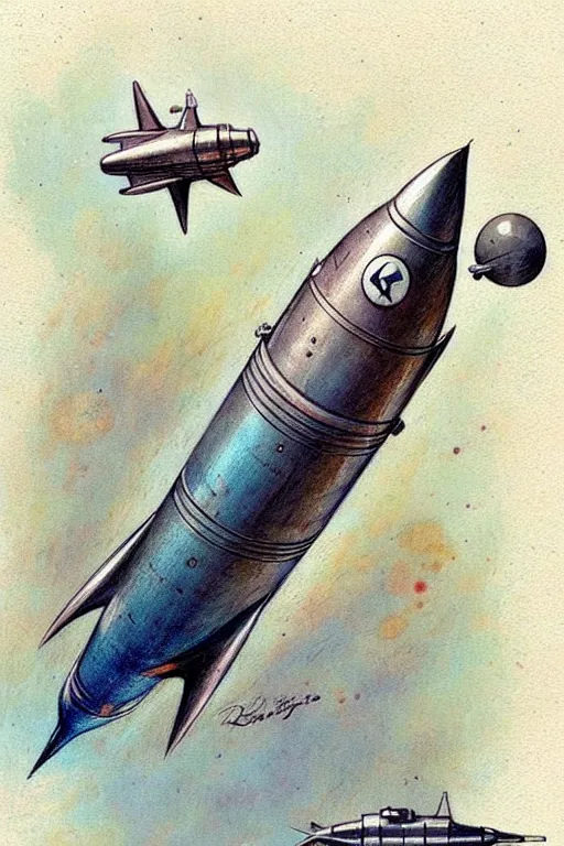 Image similar to (((((1950s rocketship . muted colors.))))) by Jean-Baptiste Monge !!!!!!!!!!!!!!!!!!!!!!!!!!!