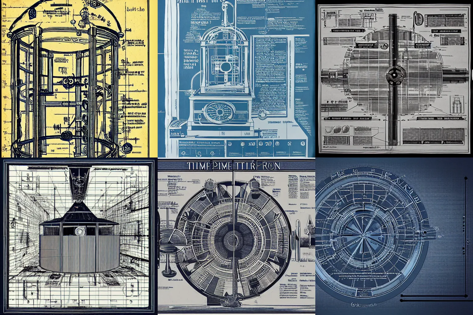 Prompt: blueprint for a time machine