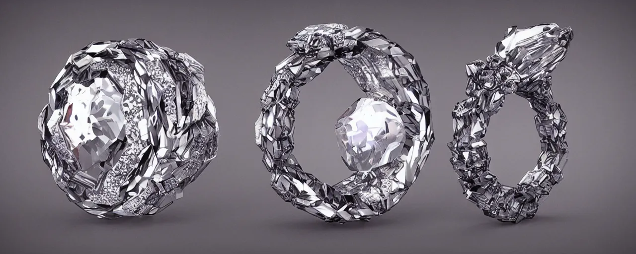 Image similar to magic crystal ring, fire, stone, crystal, engravings, diamonds, product design, art by gerald brom, greg rutkowski and artgerm, photo realism, unreal engine, c 4 d