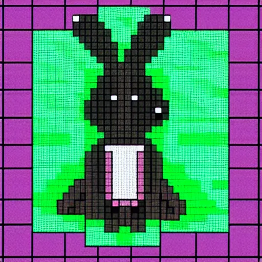 Image similar to pixel art of a rabbit