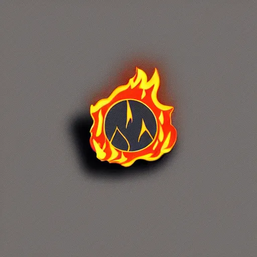 Image similar to a photo of a retro 7 0 s minimalistic clean fire warning enamel pin, studio lighting, behance