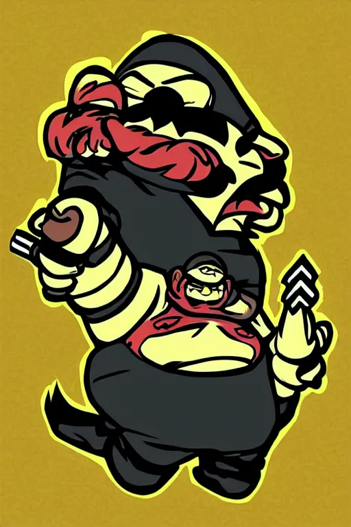 Image similar to “ wario in the style of the art of hylics ”